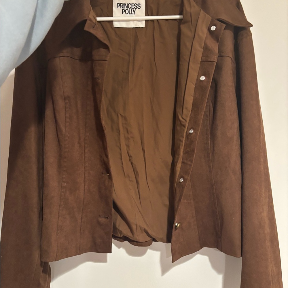 Princess Polly Chestnut Brown Suede Jacket